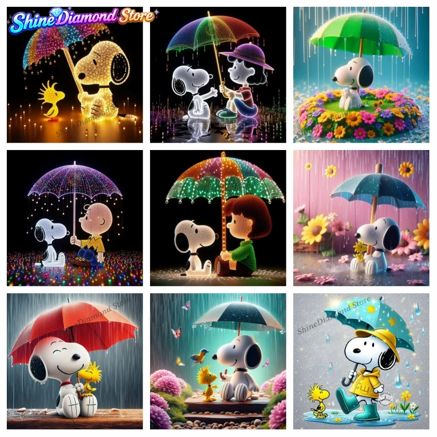 Rainy Day Snoopy Woodstock Car - Resin Art Wallpaper review and price