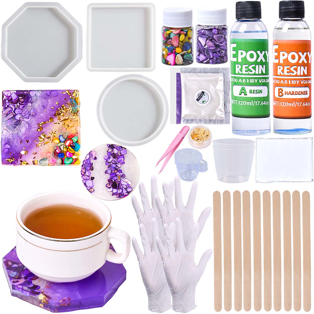 Epoxy Resin Coaster Making Kit - Resin Art Equipment review and price
