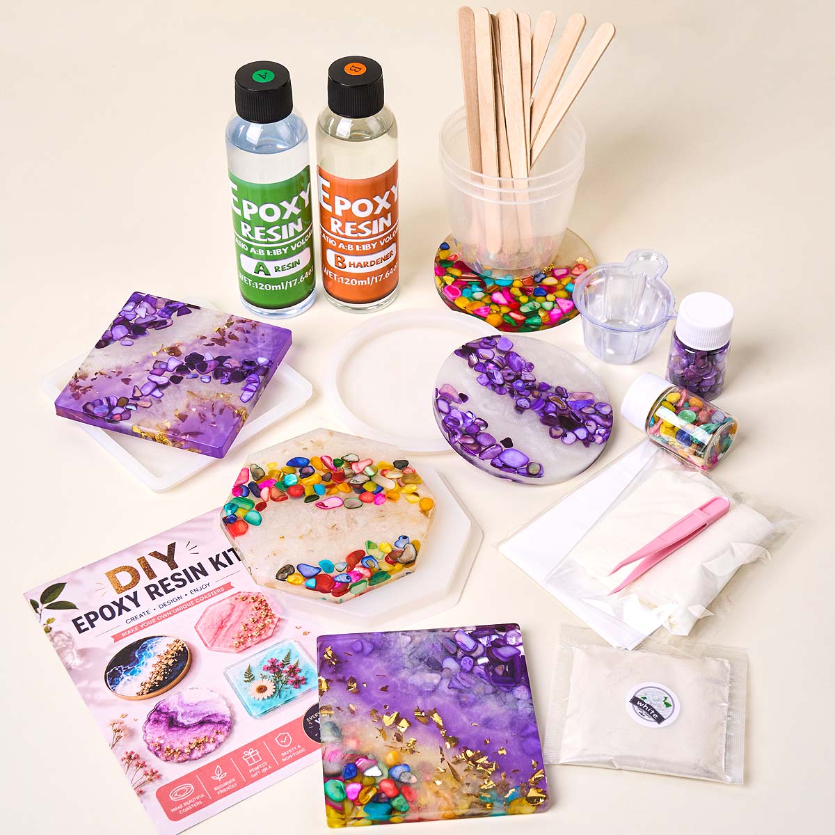 Epoxy Resin Coaster Making Kit - Resin Art Equipment review and price