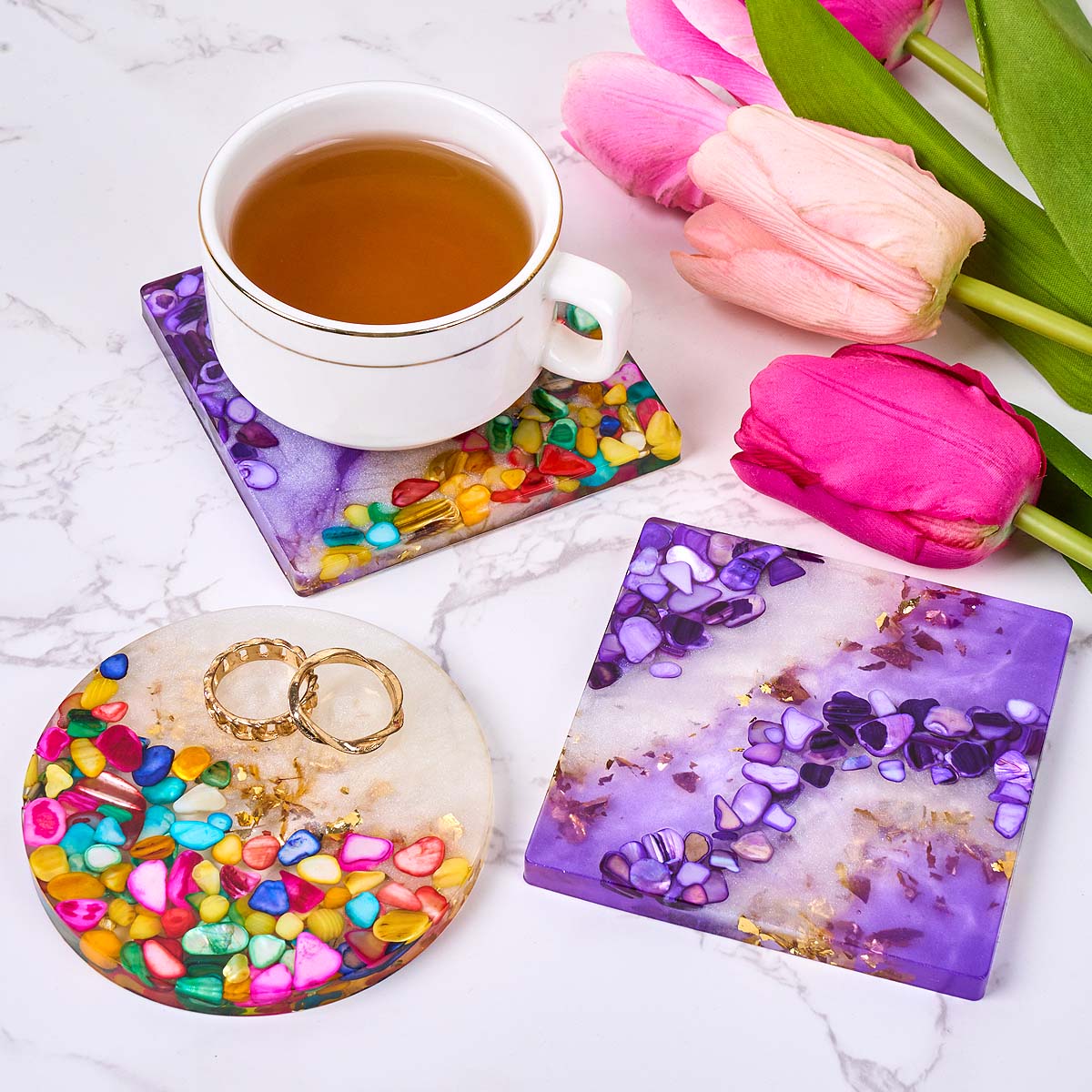 Epoxy Resin Coaster Making Kit - Resin Art Equipment review and price